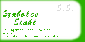 szabolcs stahl business card